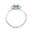 Anel de Ouro Branco 18k com Esmeralda 1,80 ct e Diamantes 0,11 ct