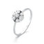 Anel de Ouro Branco com Diamantes - Flor