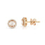 Brinco de Ouro 18k Rose Redondo com Diamantes