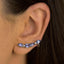 Brinco Ear Cuff de Ouro Branco com Tanzanitas e Diamantes